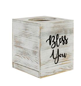 กล่องกระดาษทิชชูสีขาวล้างได้สีขาวกล่องไม้สี่เหลี่ยมที่ใส่ที่ใส่กระดาษทิชชูตกแต่งตกแต่งห้องน้ำด้วยอวยพรที่คุณออกแบบและใช้งานง่าย - Product Image 1