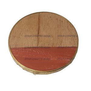 Kitchen Accessories New Products 2024 Coasters Wholesale Round Square Acacia Wood and <b>Epoxy</b> Resin Coasters Wooden Resin Edge - Product Image 1