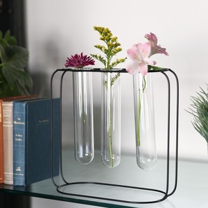 Florero de Metal y Vidrio para Mesa, Moderno y Decorativo, para Flores o Suculentas, para Decoración de Hogar u Oficina - Product Image 4