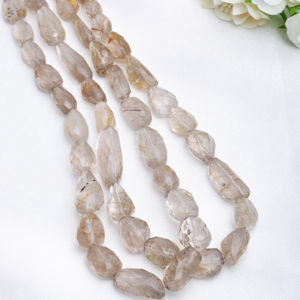 Rutile ลูกปัด Tumble เหลี่ยมเพชรพลอยแก้ว L 16นิ้วเหลี่ยมเพชรพลอยธรรมชาติสำหรับการทำเครื่องประดับที่ดีทำอัญมณี - Product Image 6