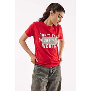 T-shirt rouge pour femme - Product Image 4