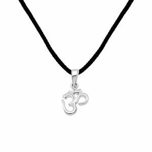 Pendentif OM Zarkan vintage tendance en argent 925, rhodié, or rose 18 carats, avec diamant et perle, pour fiançailles, chaîne en or 18 carats - Product Image 1