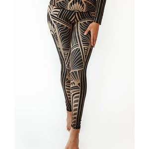 เลกกิ้งเล่นโยคะเอวสูงสำหรับผู้หญิงเลกกิ้งเล่นยิมแฟชั่นสำหรับผู้หญิงเอวสูงพิมพ์ลายเอ็มไพร์หรูหรายั่งยืน - Product Image 1