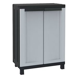 Armario Portátil Terry TWIST Negro 680, 70cm, 2 Puertas Abatibles, Kit de Muebles de Plástico Negro/Gris - Product Image 1