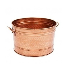 Bac à bière rond en cuivre fait à la main pour les fêtes de mariage de restaurants Porte-bouteille de champagne et de bière en métal élégant - Product Image 6