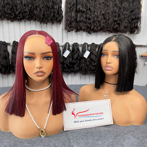 100% CHEVEUX HUMAINS Os Fermeture Droite Bob Perruques Cheveux Humains Os Droite Perruque 2X6 Fermeture Perruques Couleur Foncé pour Femme Noire - Product Image 1