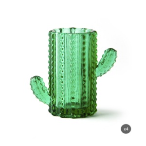 Cocktail Modern Exotic Thematic Set of 4-pcs Green Liquor Glasses 5 cl (1.69 fl oz) Party Gathering Use Cactus by Excelsa - Product Image 1