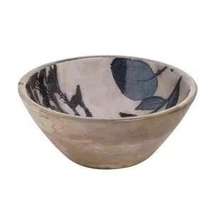Handmade Mango Wood Serving <b>Bowl</b> with Natural <b>Enamel</b> Design Best Price for Wedding Home Tabletop Decorate - Product Image 1