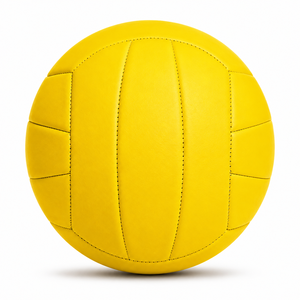 Échantillon Gratuit OEM Ballon de Volley-ball Taille Officielle 5 Personnalisé Ballon de Beach-Volley Jaune en PU Couleur Unie Cousu à la Main Ballon Durable - Product Image 1