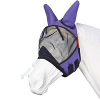 Masque de mouche de cheval respirant avec tissu en maille douce et ajustement sûr pour l'équitation et une utilisation en extérieur