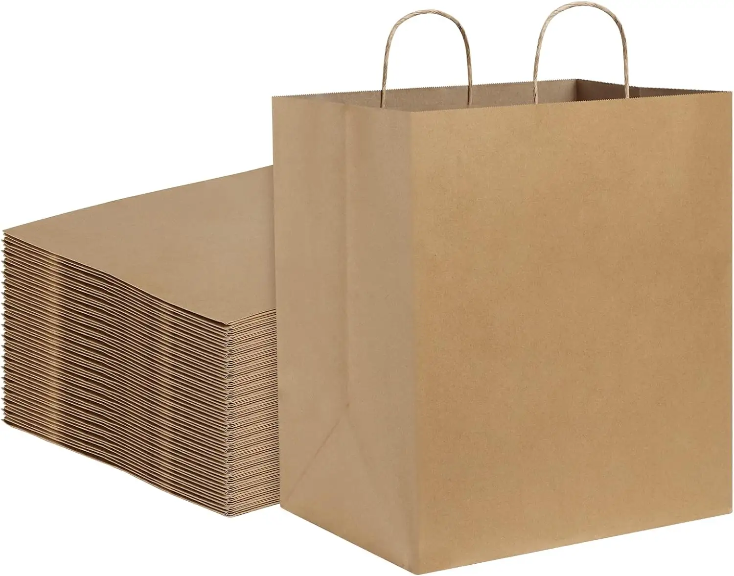 FSC ultrabreite große braune recycelbare Lebensmittel-Service-Taschen Griffe Takeaway-Partys Einkauf Lebensmittelverpackung inklusive Band