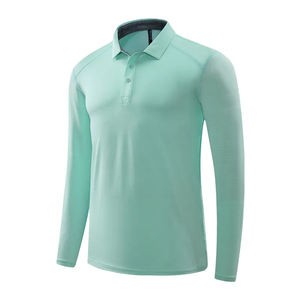 Camisetas Polo de manga larga para hombre de 180 GSM al por mayor, camisetas lisas con logotipo personalizado, ropa de golf informal elegante, bordado sólido - Product Image 6