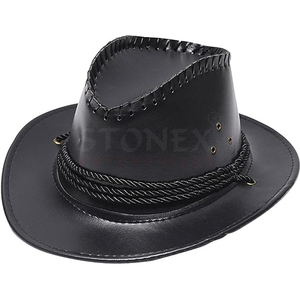 Nouveaux chapeaux en cuir de vache Cowboy personnalisés hommes en plein air tirer vers le haut chapeaux en cuir de vache plaine unisexe meilleure vente chapeaux à bas prix - Product Image 1
