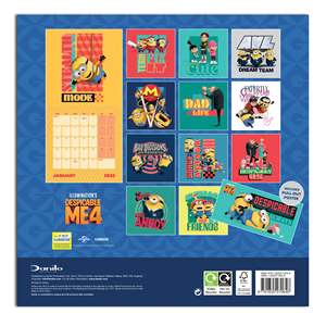 Calendario de Mesa 2025 de Despicable Me 4, Papel para Exhibición en Oficina, Reloj, Uso Promocional - Product Image 5