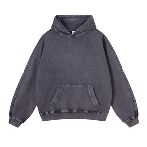Conjunto de Sudadera con Capucha de Alta Calidad, 400 GSM, Lavado Desteñido al Sol, Lavado Ácido Personalizado, Estilo Desgastado, Talla Grande - Product Image 3