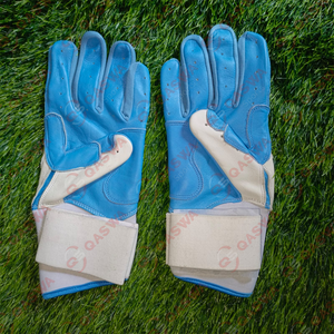 Logotipo personalizado puño largo dedo completo deportes al aire libre transpirable azul y blanco guantes de bateo de béisbol guantes de bateo de softbol duraderos - Product Image 3