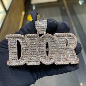 ¡Colgante de nombre personalizado de alta calidad VVS Moissanite Diamond Two Tone Silver Gold Hip Hop Iced Charms High Lustre Brilliant Shine! - Product Image 1