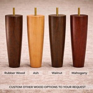 Pieds de canapé en bois massif tourné de qualité supérieure, robustes et traditionnels, installation facile pour canapé, chaise, lit, salon, chambre à coucher - Product Image 3