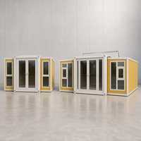 Maison conteneur extensible de 10 pieds, préfabriquée, modulaire, pliable, portable, pour bureau de chantier ou habitation, jaune doré chaud