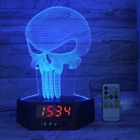 Avec Base d'horloge Unique Image du navire lampe 3D décoration intérieure lampe 7 couleurs changeantes effet visuel 3d éclairage de nuit LED