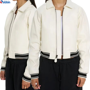 Chaquetas de Cuero Blancas de Invierno Personalizadas Más Vendidas, Chaquetas de Cuero Cortas de Primera Calidad, Último Modelo de Chaquetas de Cuero Cortas Personalizadas - Product Image 5