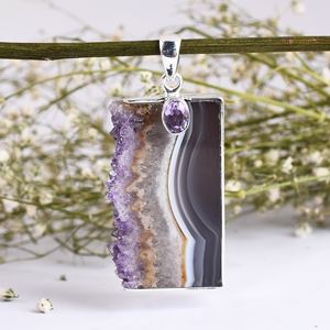 Natural Gemstone <b>Amethyst</b> Stone <b>Pendant</b> Yellow Gold 925 Sterling Silver <b>Pendant</b> Handmade Jewelry Gift For Her Wholesale Jewelry - Product Image 4
