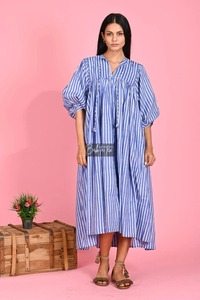Robe en coton indien écologique faite à la main, confortable, décontractée pour l'été, tendance, imprimé en blocs, cadeau personnalisé pour la mariée - Product Image 3