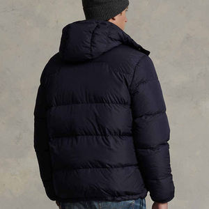 Veste d'hiver en laine matelassée pour homme avec capuche, fermeture éclair, méthode de tissage non tissée coupe-vent rembourrée - Product Image 3