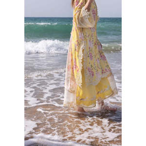 ชุดสูทผู้หญิง chikankari ไหลจากสีแดงเข้ม '25ที่ Girl-D3 A-TC-1294 - Product Image 4