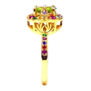Bague en argent sterling 925 plaquée or péridot topaze multicolore - Product Image 2
