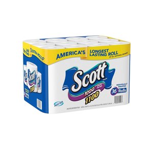 Scott 1100 1-Ply Toilet Paper 1100 <b>Sheets</b>/Roll, 36 Rolls - Product Image 1