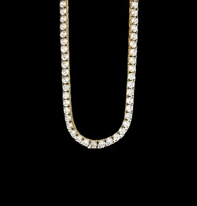 Collier chaîne tennis en or jaune de haute qualité pour enfants, certifié IGI, diamant moissanite VVS, chaîne en or massif - Product Image 4