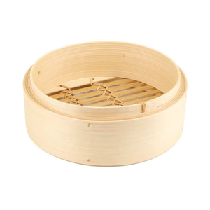 Venta al por mayor en Vietnam vaporizador de bambú forma redonda con tapa 2 cestas apilables hechas de 100% bambú natural - Product Image 6