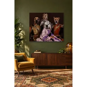 Impression sur toile du portrait de la famille royale Fida Four Dogs - Product Image 3