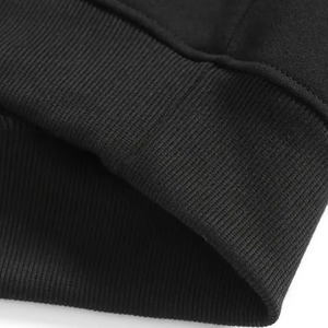 Wholesale <b>Mens</b> & Womens Half-Zip Hooded Sweatshirt <b>Black</b>/Pink Accents Contrast Lining Adjustable Drawstring Hood Kangaroo Pocket - Product Image 5