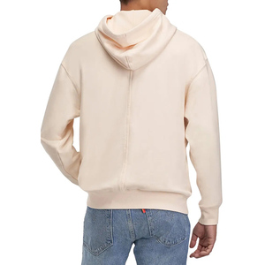 Oem Sweat A Capuch Private Labeling Heavy Weight Hoodies Custom Logo Two Sides Pockets Solid Thick Heavyweight <b>Beige</b> <b>Hoodie</b> - Product Image 4