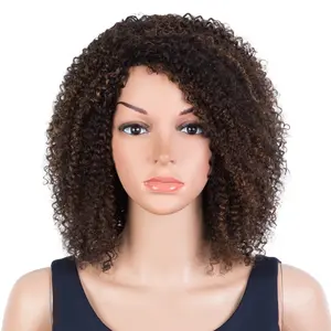 Pelucas de cabello humano no europeas y americanas Suministro directo a África Gorro de Peluca de cabello humano natural Rizos pequeños africanos al por mayor