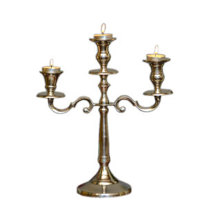 Portavelas de tres brazos de aluminio y Metal, decoración de mesa de boda, candelabro de tres pilares de estilo moderno para boda - Product Image 4