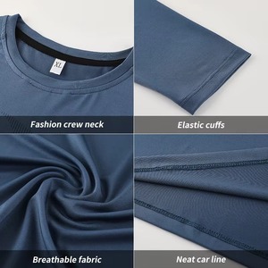 เสื้อยืดออกกำลังกายแขนยาวสำหรับผู้ชายทรงเข้ารูปผ้าโพลีเอสเตอร์สแปนเด็กซ์ - Product Image 6