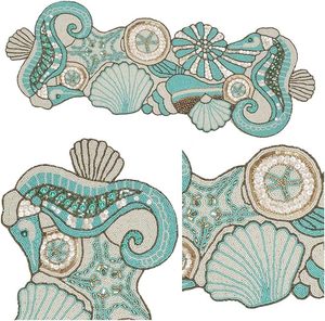 Handmade Christmas Decorative Beaded <b>Runner</b> Placemat Knitted <b>Dining</b> <b>Table</b> Mat with Fancy Leaves Design for Weddings Holidays - Product Image 4