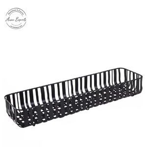 Bandeja de servicio de madera negra y marrón hecha a mano, con correas de caña usadas para servir y almacenar, nuevo diseño - Product Image 4