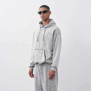 Chándal Deportivo con Lavado Ácido OEM, Estilo Holgado, Desgastado, de Alta Calidad, con Cierre, para Hombre - Product Image 2