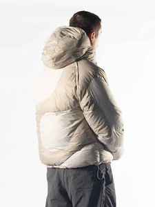 Wholesale Unisex Plus Size Winter High Street Waterproof Windproof Hooded Thick Puffer Jacket Custom Embroidered Logo Zipper - Product Image 5