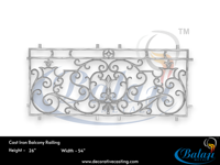 Balaji Metals BM-0532 Rejilla Decorativa Moderna de Hierro Fundido para Balcón Exterior, Técnica de Moldeo en Arena, Superficie Pintada