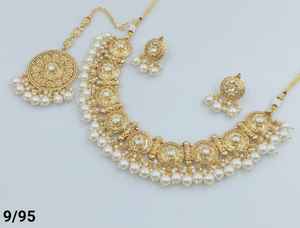 INDIAN TRADITIONAL and FASHIONABLE COPPER <b>JEWELLERY</b> BRIDAL WEDDING <b>JEWELLERY</b> <b>SET</b> for WOMEN EARRINGS and NECKLACE <b>SET</b> - Product Image 5