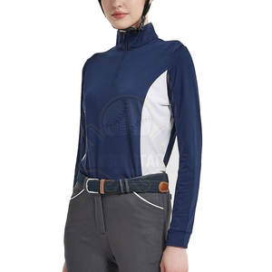 Tops de montar de manga larga para mujer de alta calidad Logotipo personalizado Cantidad a granel Conjunto ecuestre esencial Accesorio - Product Image 2