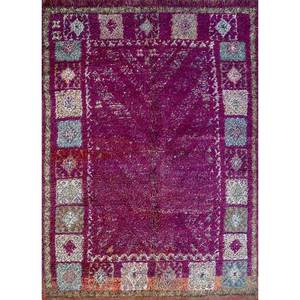 พรมขนสัตว์ถักมือ Nuray รุ่น Pae-4512 ลายเหรียญสีชมพูและสีม่วง สำหรับตกแต่งห้องนั่งเล่นในบ้าน พรมจาอิปุร สหรัฐอเมริกา - Product Image 1