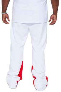 Pantalon de survêtement évasé de luxe blanc personnalisé coton éponge français décontracté pantalon de survêtement évasé pour hommes - Product Image 3
