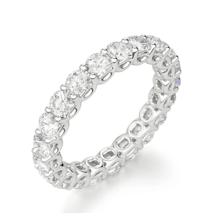 Anillo de Bodas de diamante moissanita de corte redondo Anillo de Bodas de diamante moissanita de plata esterlina para exportar desde la India - Product Image 2