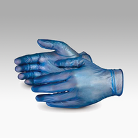 Poudre bleue jetable de PVC des gants 4.3gm de vinyle librement pour diverses tâches